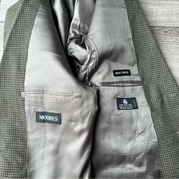 Vintage Moores Union Made Pure Wool High Twist Checked Blazer - Picture 11 of 15